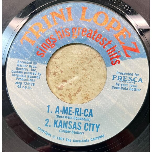 Trini Lopez Sings His Greatest Hits 45 Vtg Fresca Advertising Coca Cola Sleeve - Picture 2 of 9